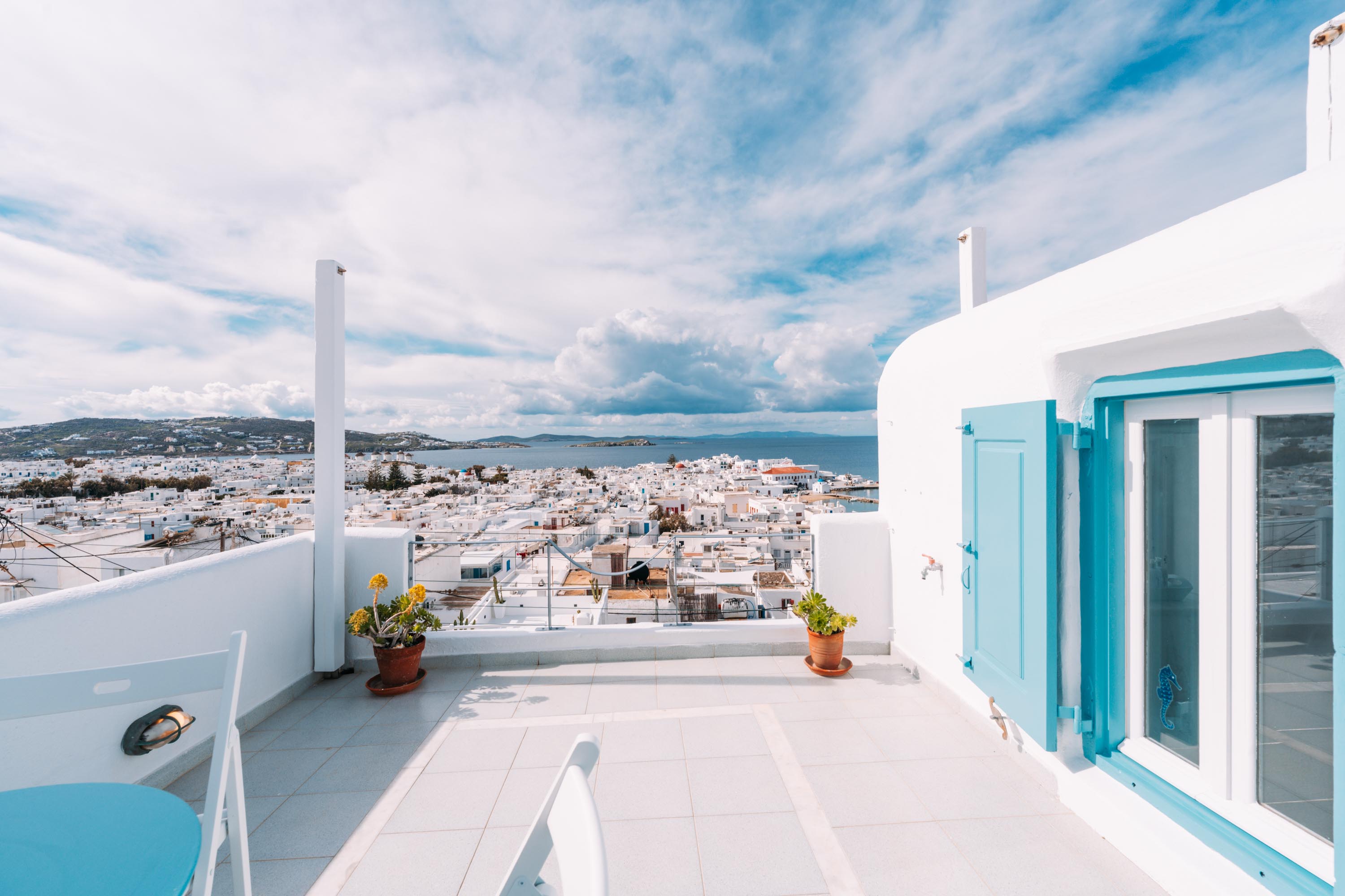 Bedroom with Aegean view